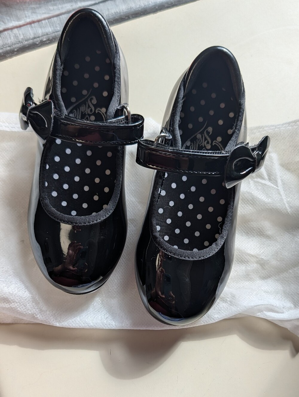Stelle Girls Black Patent Tap Shoes 8T